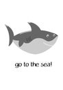 Postcard depicting a sea creature - shark